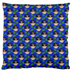 Frida Blue Large Flano Cushion Case (one Side) by snowwhitegirl