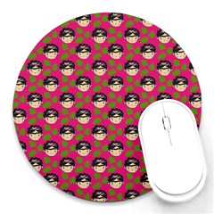 Frida Pink Round Mousepads by snowwhitegirl