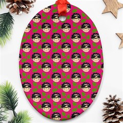 Frida Pink Ornament (oval) by snowwhitegirl