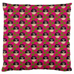 Frida Pink Large Flano Cushion Case (one Side) by snowwhitegirl