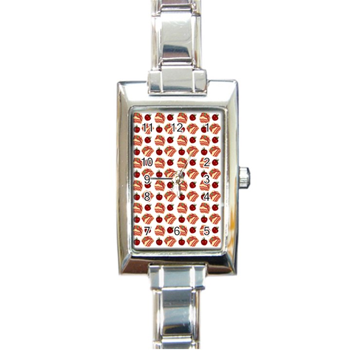 Pasta Pattern Rectangle Italian Charm Watch