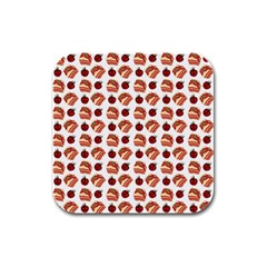 Pasta Pattern Rubber Square Coaster (4 Pack)  by snowwhitegirl