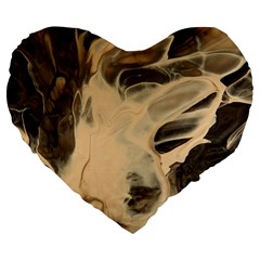 Smoke On Water Large 19  Premium Flano Heart Shape Cushions by WILLBIRDWELL