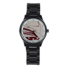 Wine Stainless Steel Round Watch by WILLBIRDWELL