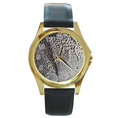 Shadow Round Gold Metal Watch by WILLBIRDWELL