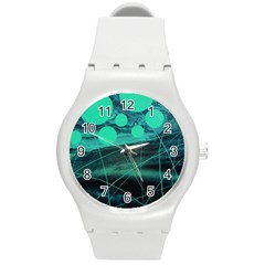 Neon Bubbles Round Plastic Sport Watch (m) by WILLBIRDWELL