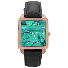 Neon Bubbles 2 Rose Gold Leather Watch  by WILLBIRDWELL