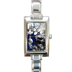 Black And Blue Rectangle Italian Charm Watch by WILLBIRDWELL