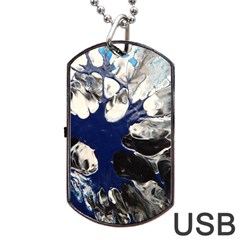 Black And Blue Dog Tag Usb Flash (two Sides) by WILLBIRDWELL