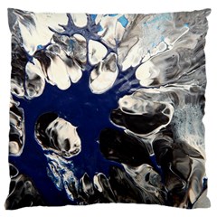 Black And Blue Large Cushion Case (one Side) by WILLBIRDWELL