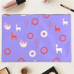 Phish Phans Periwinkle Blue Lama, Sloth, Cactus, Donut Swirl;  Cosmetic Bag, Travel Bag, Makeup Bag Cosmetic Bag (XXL) Front