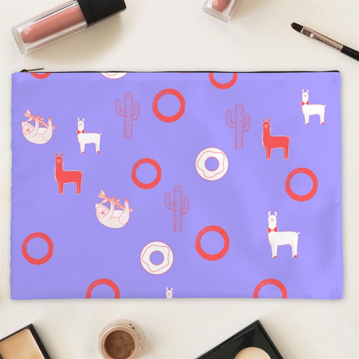 Phish Phans Periwinkle Blue Lama, Sloth, Cactus, Donut Swirl;  Cosmetic Bag, Travel Bag, Makeup Bag Cosmetic Bag (XXL)