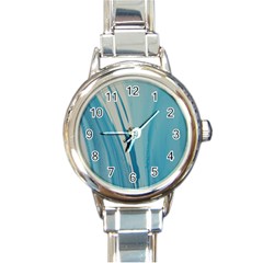 Blue Swirl Round Italian Charm Watch by WILLBIRDWELL