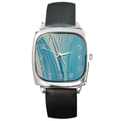 Blue Swirl Square Metal Watch by WILLBIRDWELL