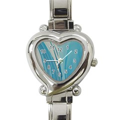 Blue Swirl Heart Italian Charm Watch by WILLBIRDWELL