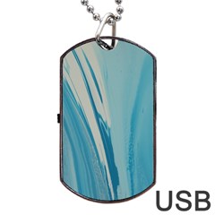 Blue Swirl Dog Tag Usb Flash (two Sides) by WILLBIRDWELL