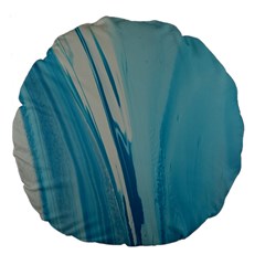 Blue Swirl Large 18  Premium Flano Round Cushions by WILLBIRDWELL