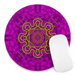 Star Of Freedom And Silent Night Round Mousepads by pepitasart