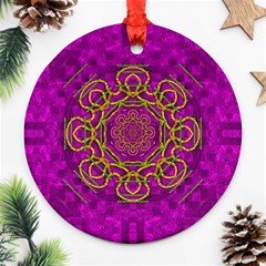 Star Of Freedom And Silent Night Ornament (Round)