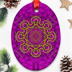 Star Of Freedom And Silent Night Ornament (oval) by pepitasart