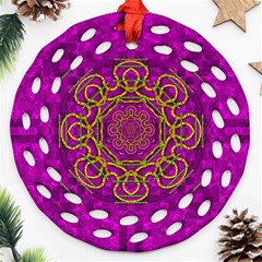 Star Of Freedom And Silent Night Ornament (Round Filigree)