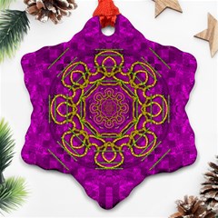 Star Of Freedom And Silent Night Snowflake Ornament (Two Sides)