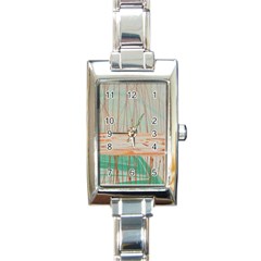 Wheat Field Rectangle Italian Charm Watch by WILLBIRDWELL