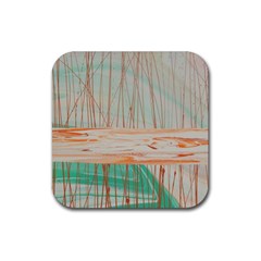 Wheat Field Rubber Coaster (square)  by WILLBIRDWELL