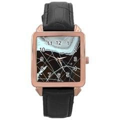 Blue Shell Rose Gold Leather Watch  by WILLBIRDWELL