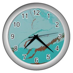 Copper Pond 2 Wall Clock (silver) by WILLBIRDWELL