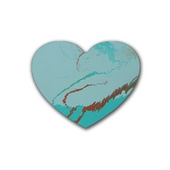 Copper Pond 2 Rubber Coaster (heart)  by WILLBIRDWELL