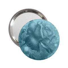 Wonderful Blue Soft Roses 2 25  Handbag Mirrors by FantasyWorld7