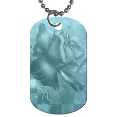 Wonderful Blue Soft Roses Dog Tag (one Side) by FantasyWorld7