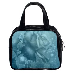 Wonderful Blue Soft Roses Classic Handbag (two Sides) by FantasyWorld7