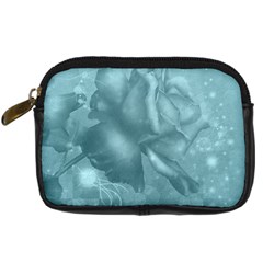 Wonderful Blue Soft Roses Digital Camera Leather Case by FantasyWorld7