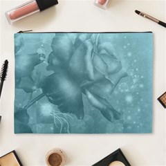 Wonderful Blue Soft Roses Cosmetic Bag (xl) by FantasyWorld7