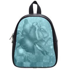 Wonderful Blue Soft Roses School Bag (small) by FantasyWorld7