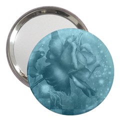 Wonderful Blue Soft Roses 3  Handbag Mirrors by FantasyWorld7