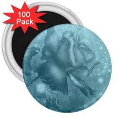 Wonderful Blue Soft Roses 3  Magnets (100 Pack) by FantasyWorld7