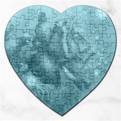 Wonderful Blue Soft Roses Jigsaw Puzzle (heart) by FantasyWorld7