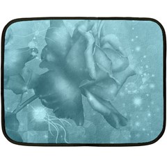 Wonderful Blue Soft Roses Fleece Blanket (mini) by FantasyWorld7