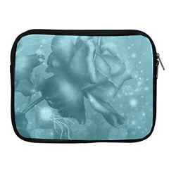 Wonderful Blue Soft Roses Apple Ipad 2/3/4 Zipper Cases by FantasyWorld7