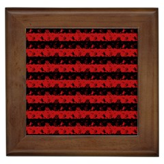 Blood Red And Black Halloween Nightmare Stripes  Framed Tiles by PodArtist