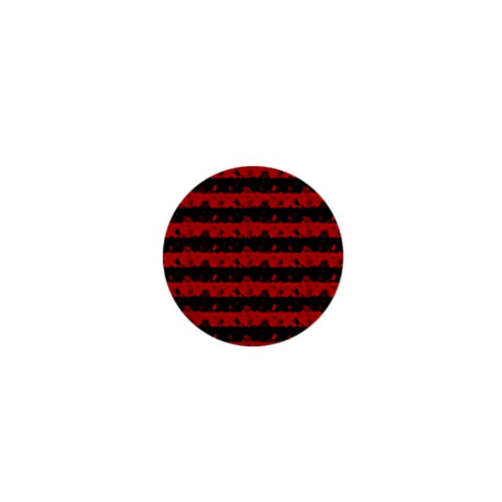 Blood Red and Black Halloween Nightmare Stripes  1  Mini Buttons