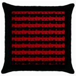 Blood Red and Black Halloween Nightmare Stripes  Throw Pillow Case (Black) Front