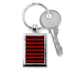 Blood Red And Black Halloween Nightmare Stripes  Key Chains (rectangle)  by PodArtist