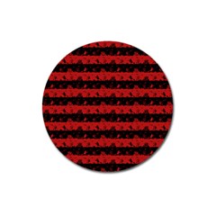 Blood Red And Black Halloween Nightmare Stripes  Magnet 3  (round) by PodArtist