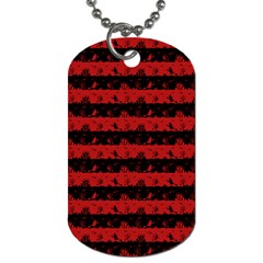 Blood Red And Black Halloween Nightmare Stripes  Dog Tag (one Side) by PodArtist