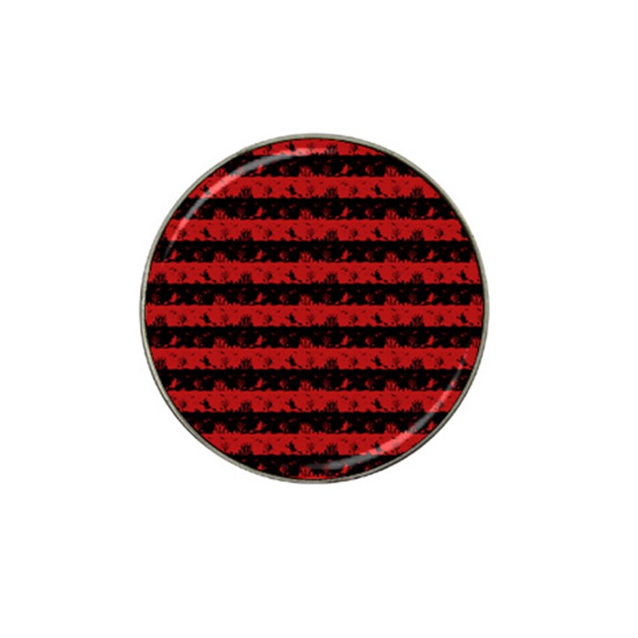 Blood Red and Black Halloween Nightmare Stripes  Hat Clip Ball Marker (4 pack)