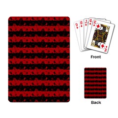 Blood Red And Black Halloween Nightmare Stripes  Playing Cards Single Design by PodArtist